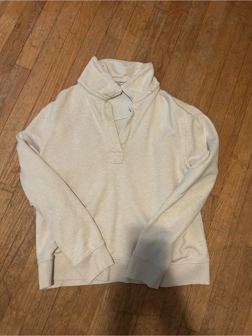 Vineyard Vines Cream Quarter‑Placket Women's Sweater